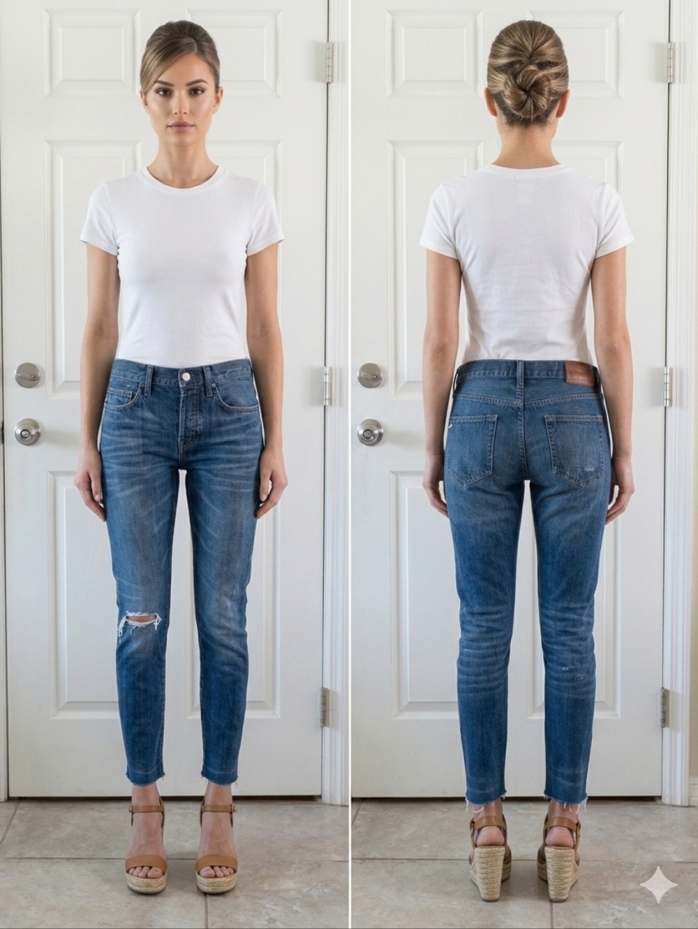 ALLSAINTS Pistol Fit‎ Women's Blue Distressed Jeans in size W28